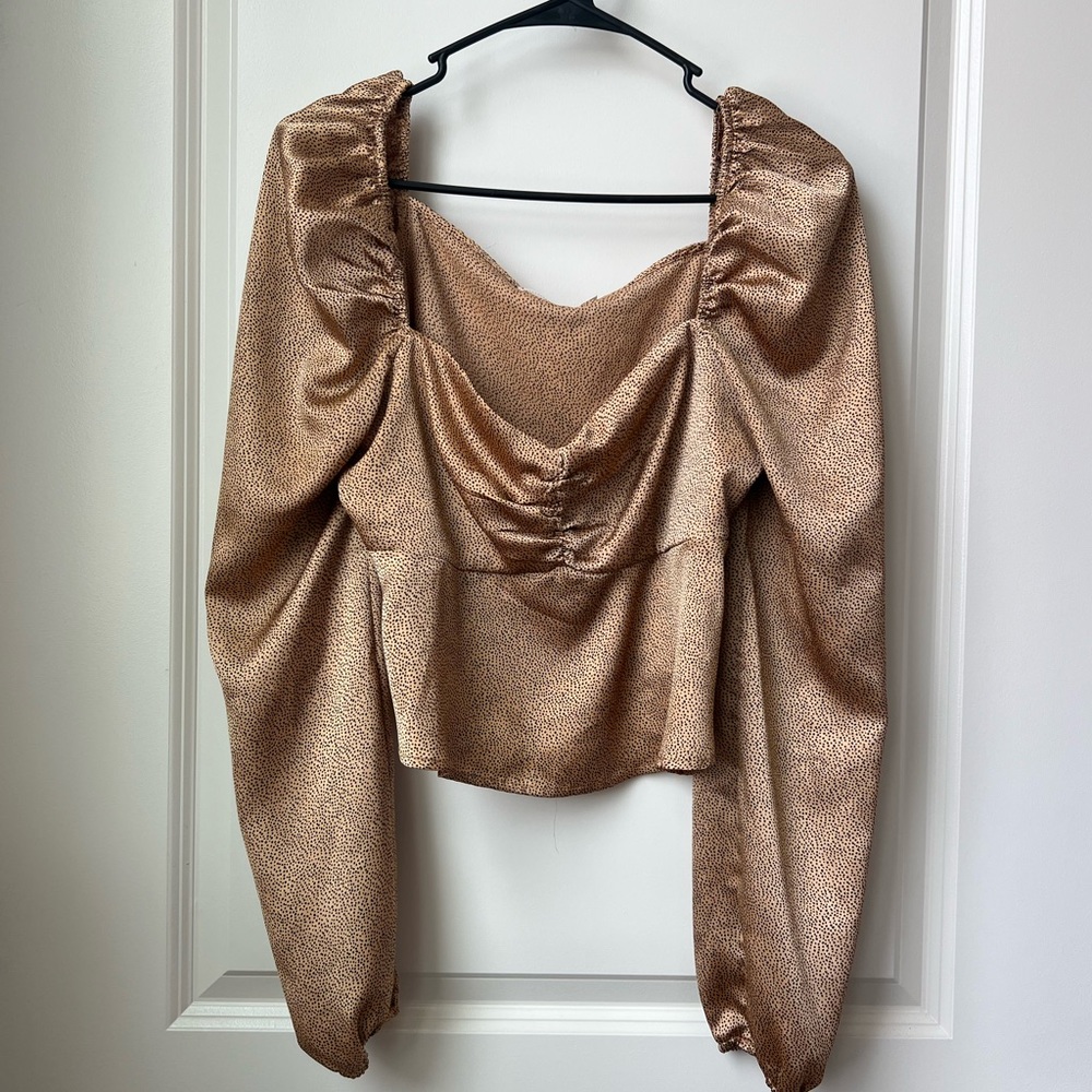 Flowy square neck peplum blouse